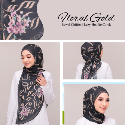 Lazy Hoodie Pattern |Floral| Black Edition