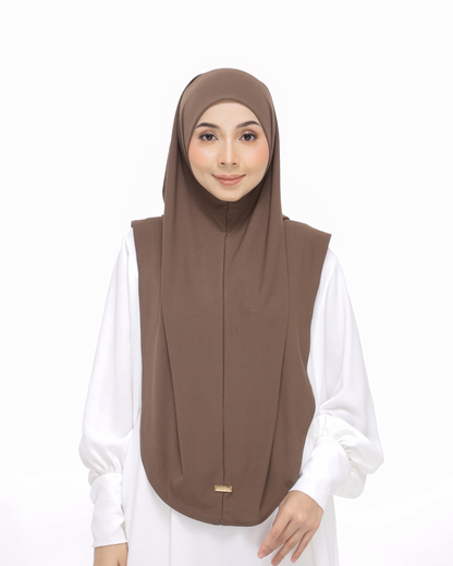 Powder Brown Sarung Moscrepe Safiya