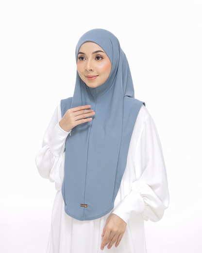 Teal Blue Sarung Moscrepe Safiya