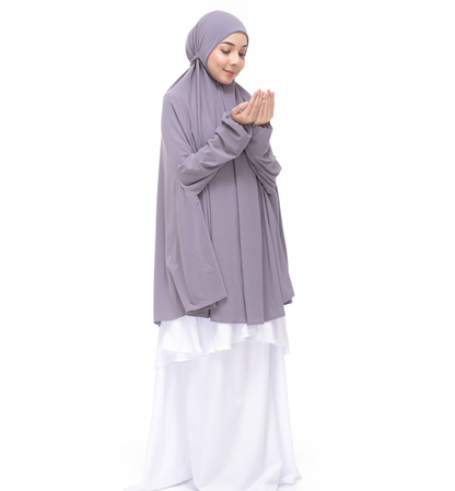 Metalic Gray Aneesa Mini Telekung