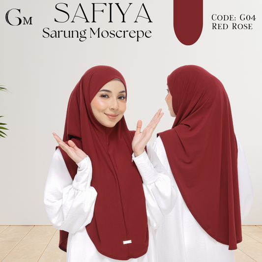 Red Rose Sarung Moscrepe Safiya