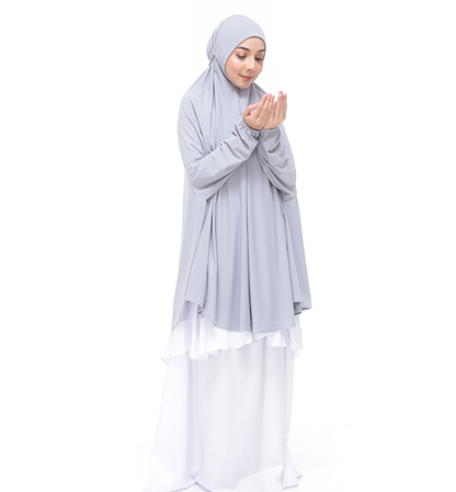 Cloud Gray Aneesa Mini Telekung