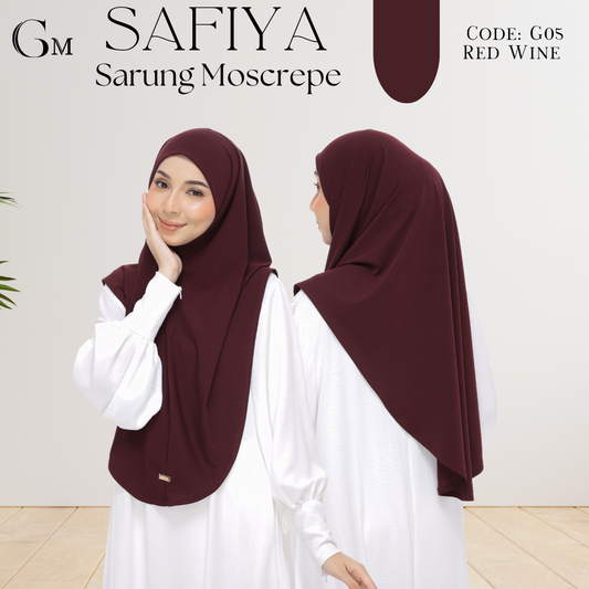 Red Wine Sarung Moscrepe Safiya