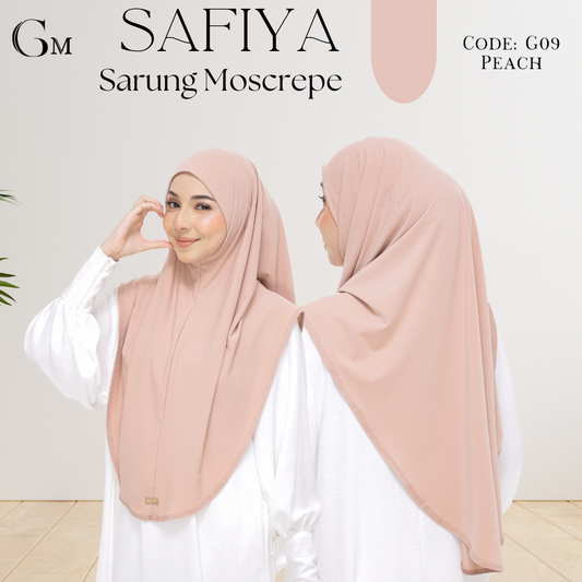 Peach Sarung Moscrepe Safiya