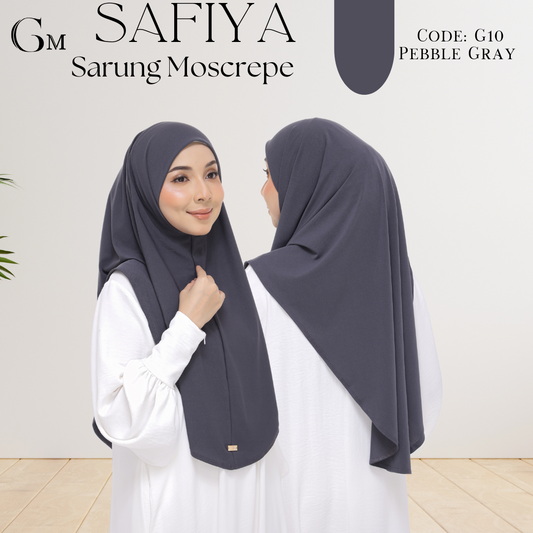 Pebble Gray Sarung Moscrepe Safiya