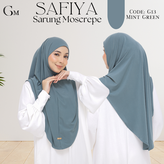 Mint Green Sarung Moscrepe Safiya