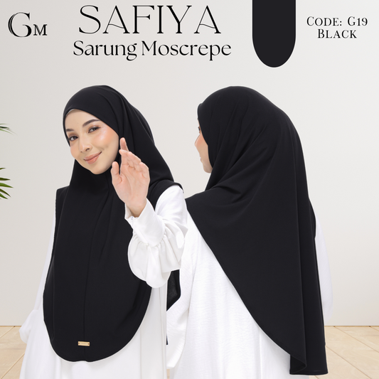 Black Sarung Moscrepe Safiya