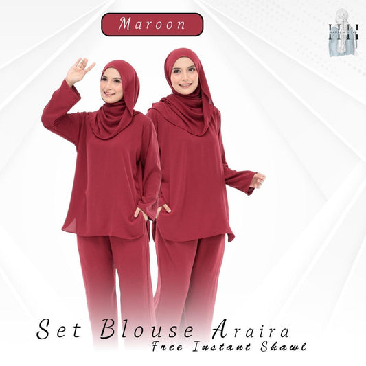 Maroon Set Baju (Free Size, Cotton CEY)