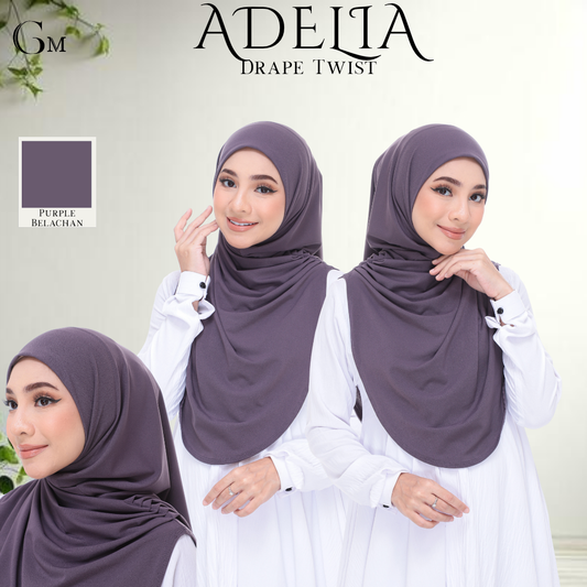 Purple Belachan Sarung Moscrepe Adelia