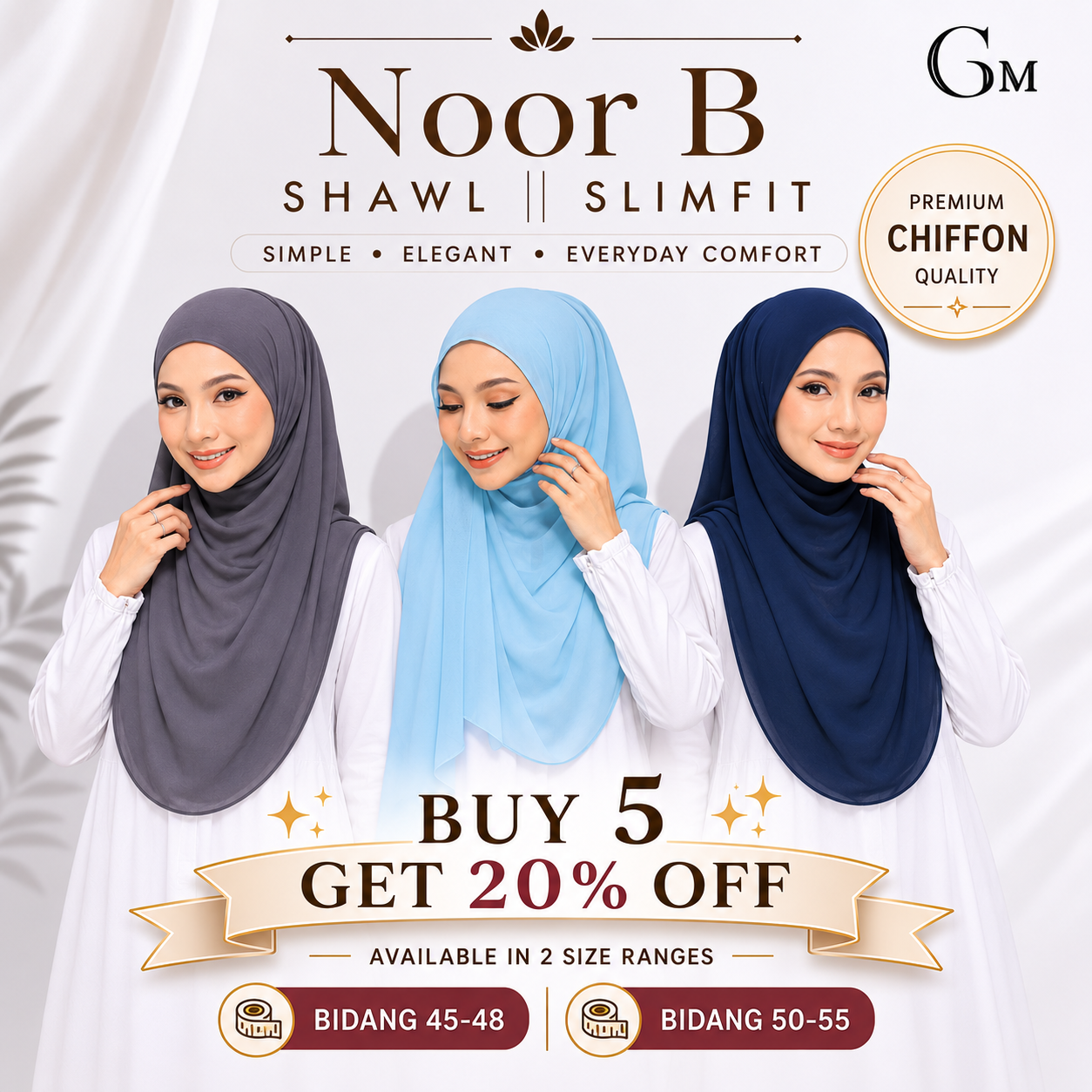Noor B Shawl Slimfit (Buy 3 get 20% off)
