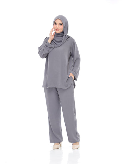 Dolphin Gray Set Baju (Free Size, Cotton CEY)