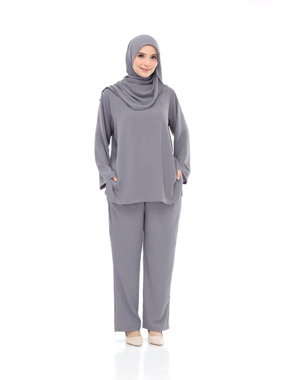 Dolphin Gray Set Baju (Free Size, Cotton CEY)