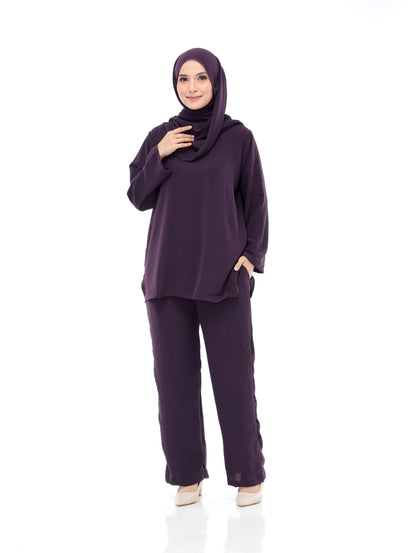 Dark Purple Set Baju (Free Size, Cotton CEY)