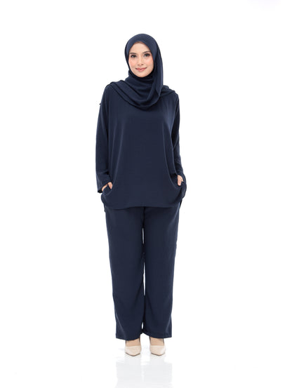 Navy Blue Set Baju (Free Size, Cotton CEY)