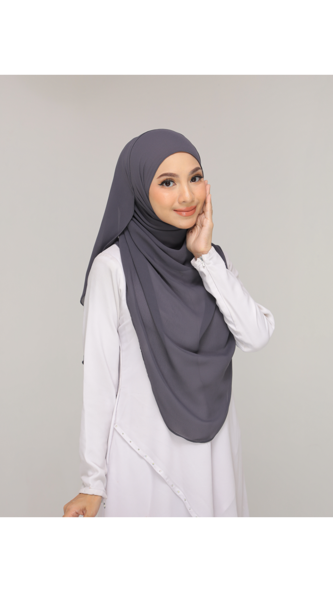 Noor|Pebble grey|B SHAWL|SLIMFIT