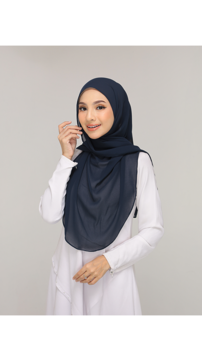Noor|Navy Blue|B SHAWL|SLIMFIT