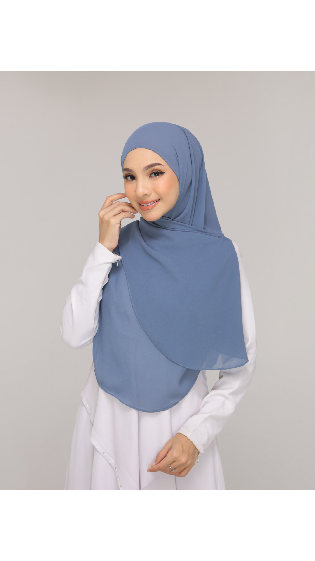 Noor| Smoky Blue |B SHAWL|SLIMFIT