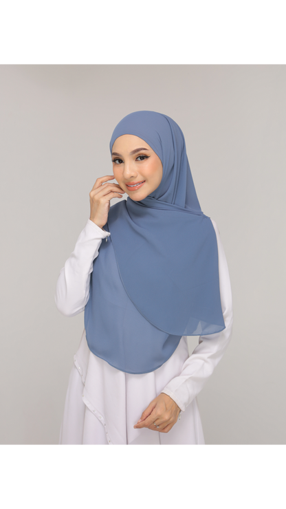 Noor| Smoky Blue |B SHAWL|SLIMFIT