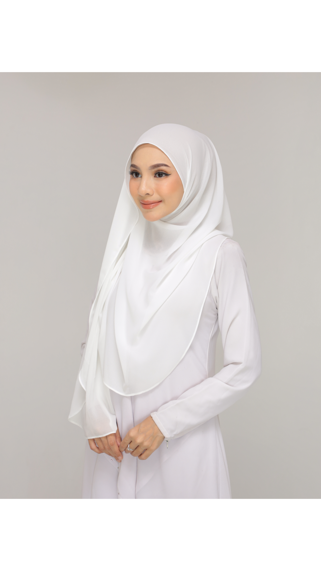 Noor|Pearl White|B SHAWL|SLIMFIT