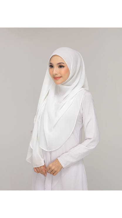 Noor|Pearl White|B SHAWL|SLIMFIT