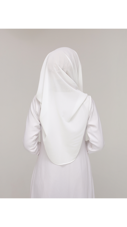 Noor|Pearl White|B SHAWL|SLIMFIT