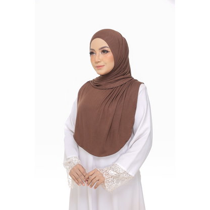 Nurul|Powder Brown|Bawal Lazy Selapis|Cotton Jersey
