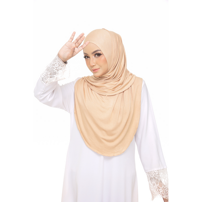 Nurul|Peach|Bawal Lazy Selapis|Cotton Jersey