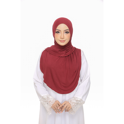 Nurul|Maroon|Bawal Lazy Selapis|Cotton Jersey