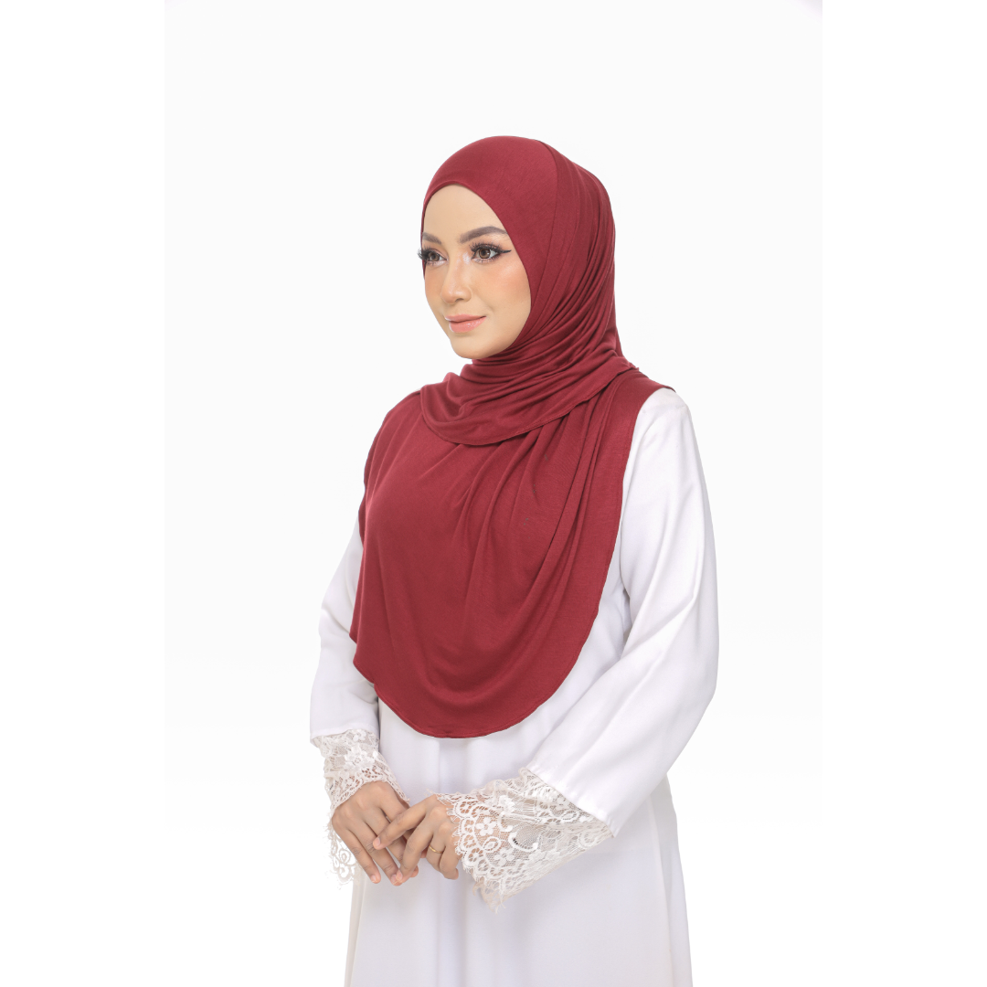 Nurul|Maroon|Bawal Lazy Selapis|Cotton Jersey