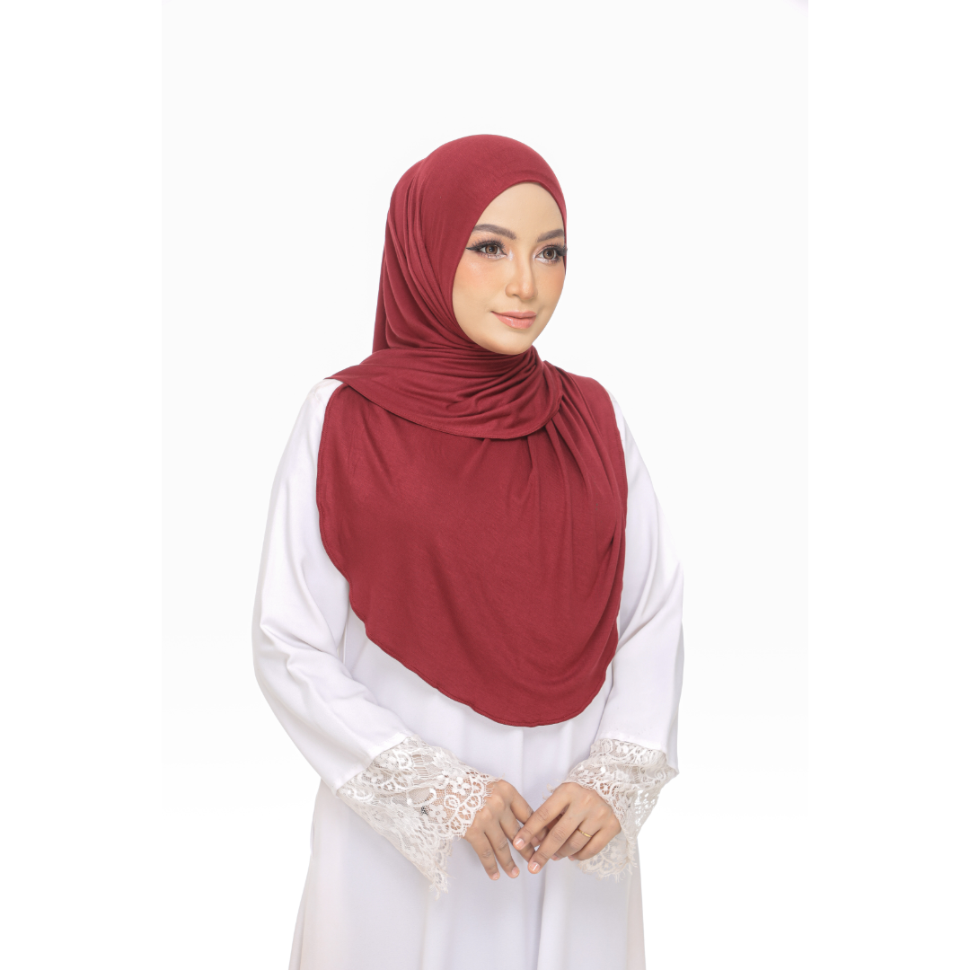 Nurul|Maroon|Bawal Lazy Selapis|Cotton Jersey
