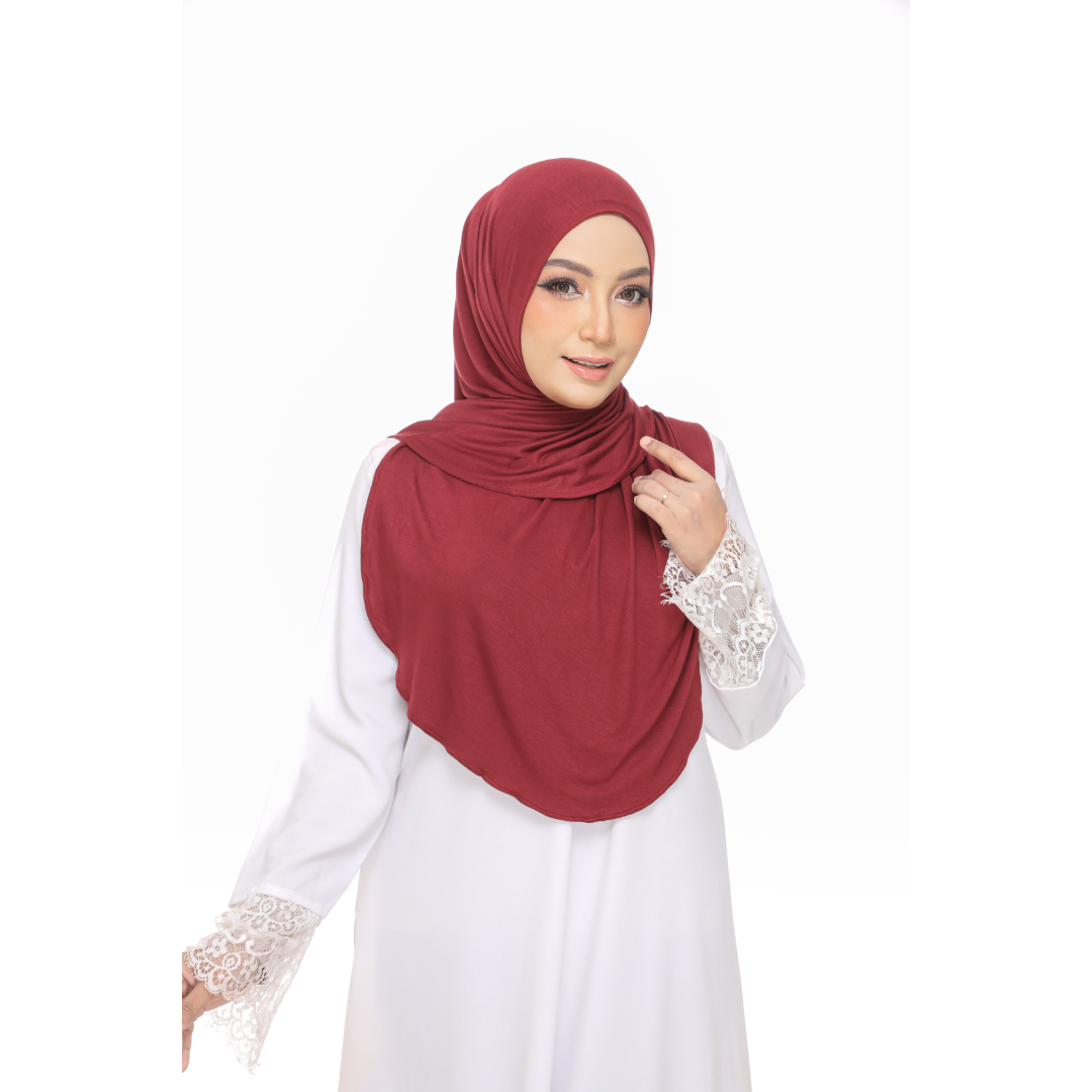 Nurul|Maroon|Bawal Lazy Selapis|Cotton Jersey