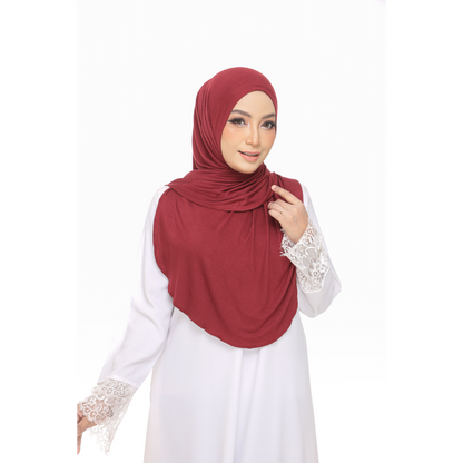 Nurul|Maroon|Bawal Lazy Selapis|Cotton Jersey