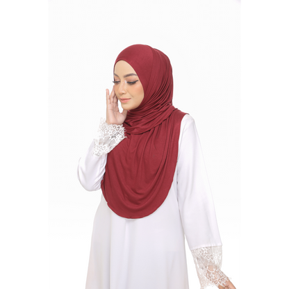 Nurul|Maroon|Bawal Lazy Selapis|Cotton Jersey