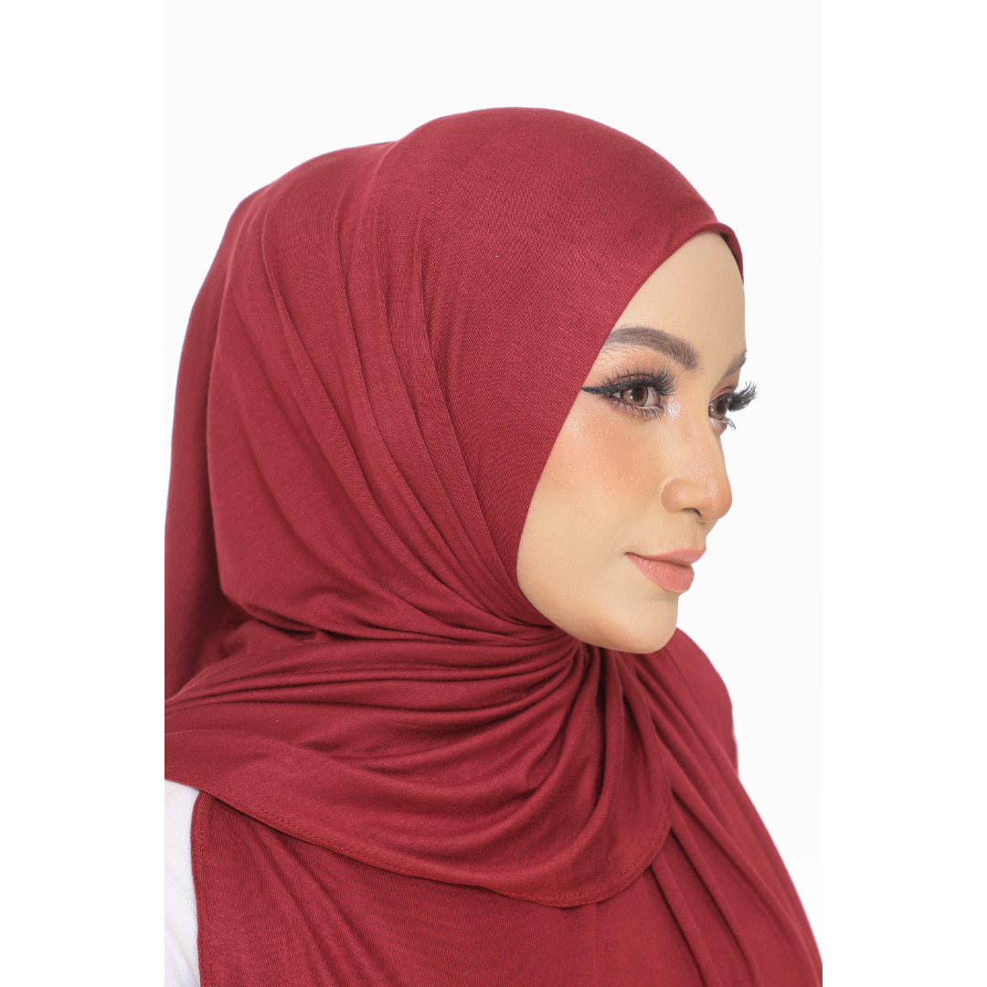 Nurul|Maroon|Bawal Lazy Selapis|Cotton Jersey