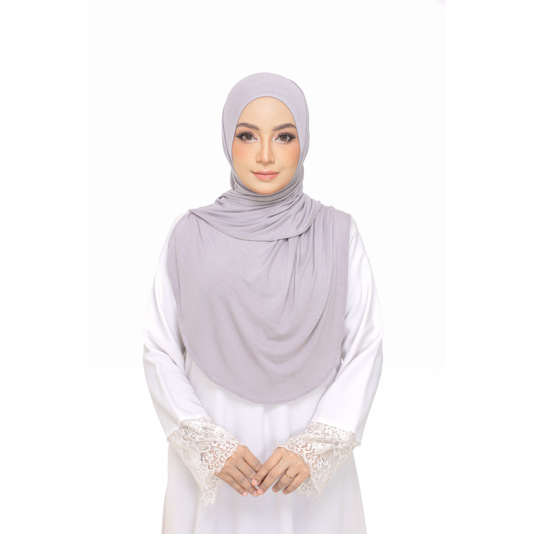Nurul|Metallic Gray|Bawal Lazy Selapis|Cotton Jersey