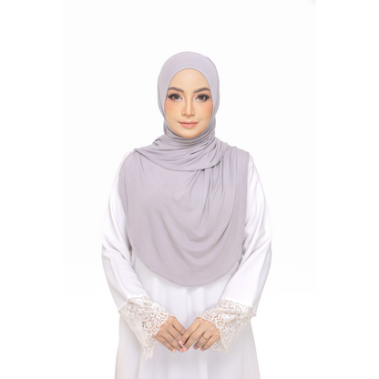 Nurul|Metallic Gray|Bawal Lazy Selapis|Cotton Jersey