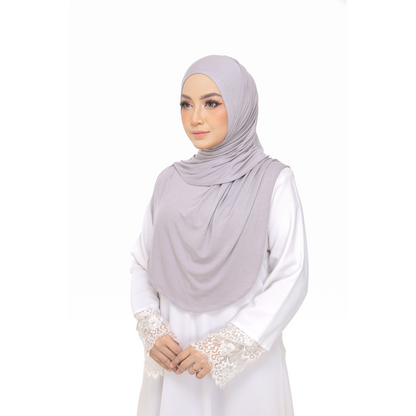 Nurul|Metallic Gray|Bawal Lazy Selapis|Cotton Jersey