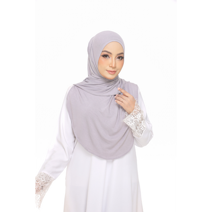 Nurul|Metallic Gray|Bawal Lazy Selapis|Cotton Jersey