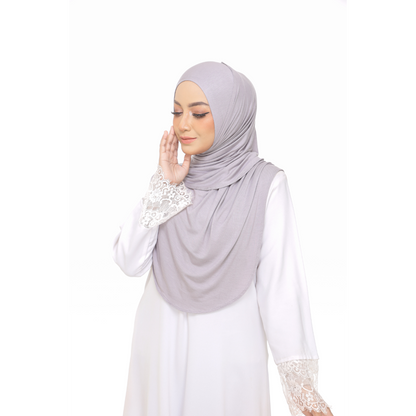 Nurul|Metallic Gray|Bawal Lazy Selapis|Cotton Jersey
