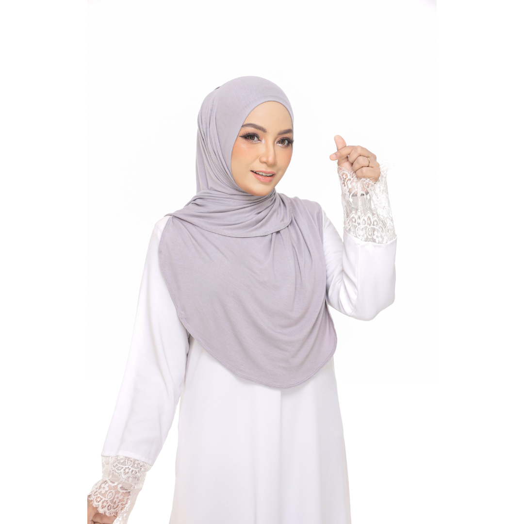 Nurul|Metallic Gray|Bawal Lazy Selapis|Cotton Jersey