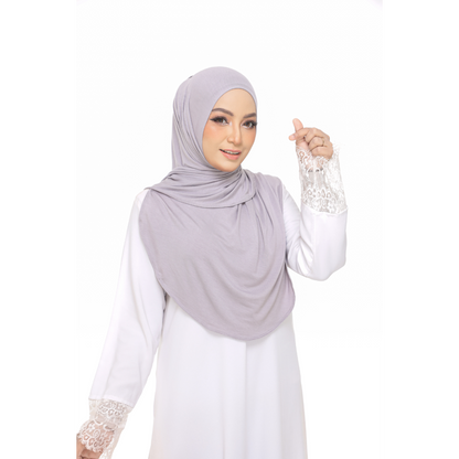 Nurul|Metallic Gray|Bawal Lazy Selapis|Cotton Jersey