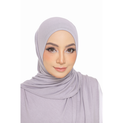 Nurul|Metallic Gray|Bawal Lazy Selapis|Cotton Jersey