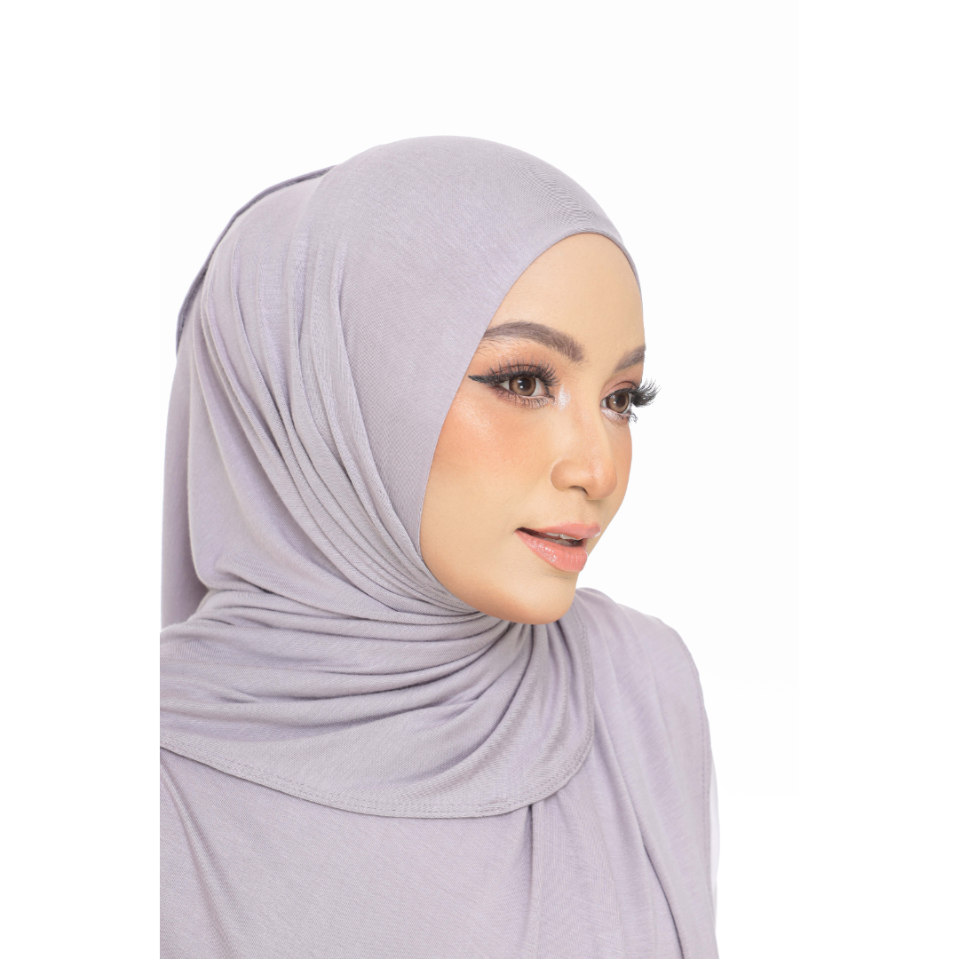 Nurul|Metallic Gray|Bawal Lazy Selapis|Cotton Jersey