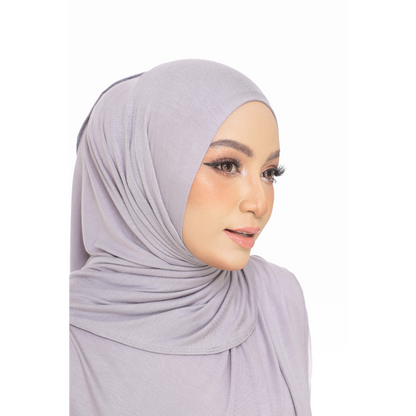 Nurul|Metallic Gray|Bawal Lazy Selapis|Cotton Jersey