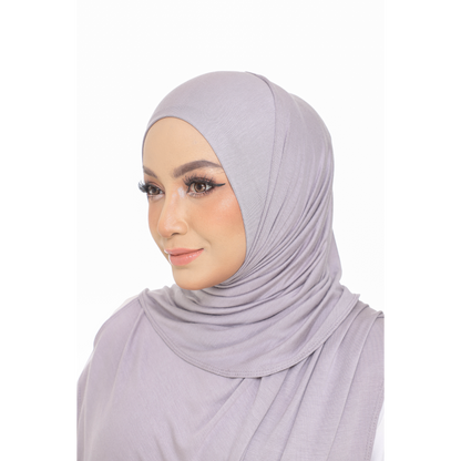 Nurul|Metallic Gray|Bawal Lazy Selapis|Cotton Jersey