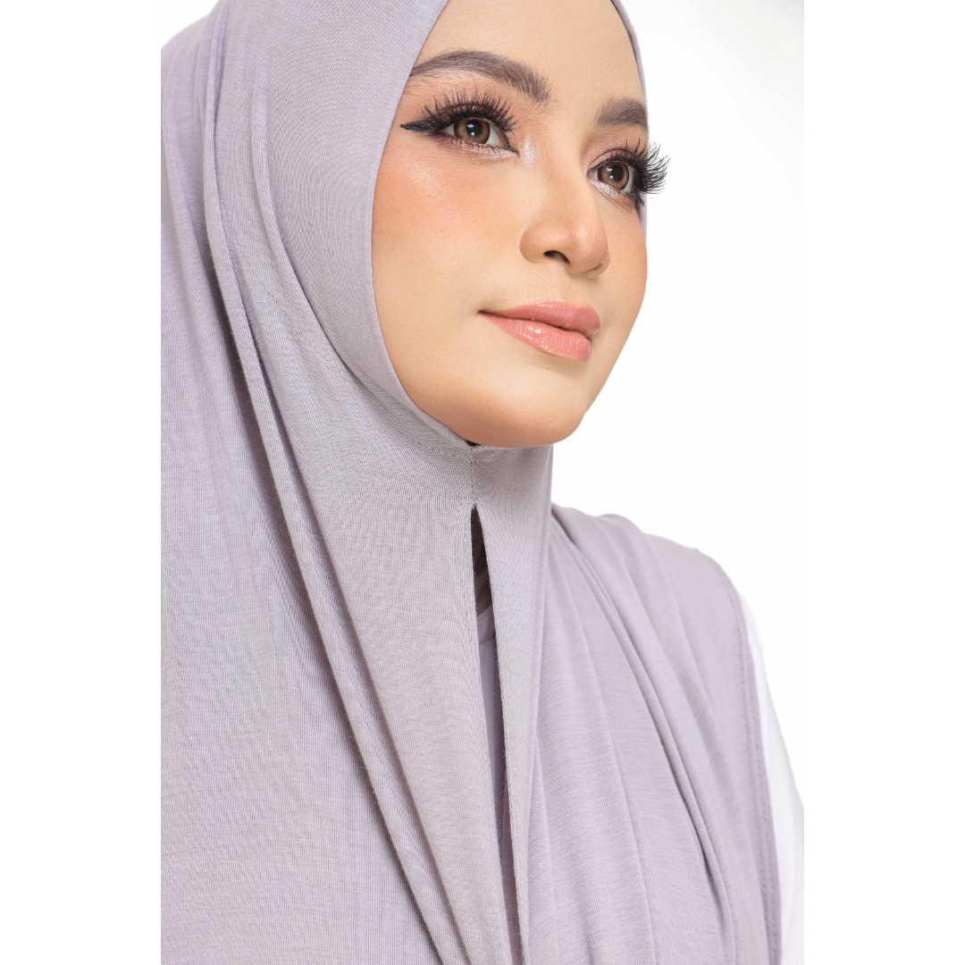 Nurul|Metallic Gray|Bawal Lazy Selapis|Cotton Jersey