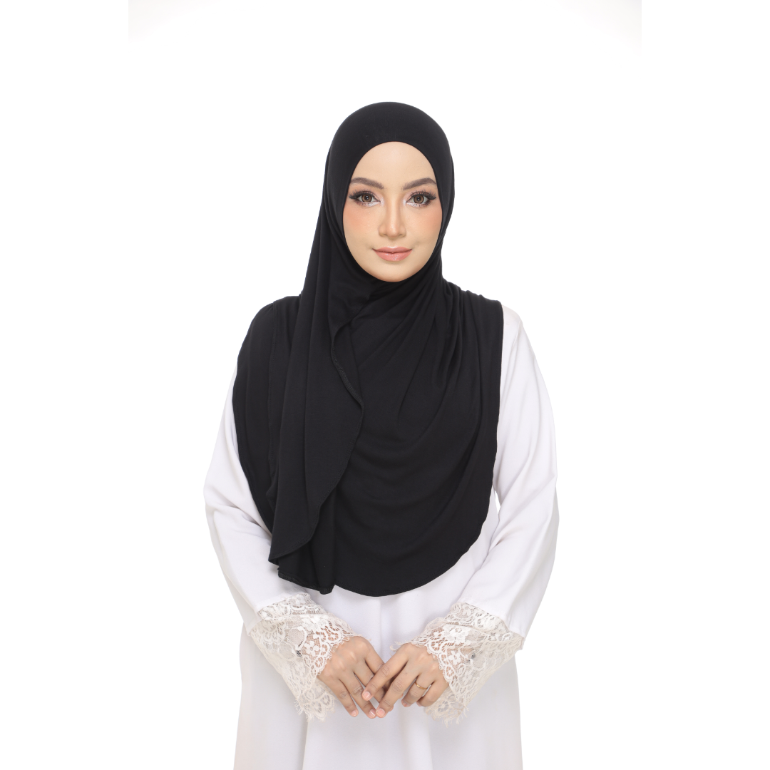 Nurul|Black|Bawal Lazy Selapis|Cotton Jersey
