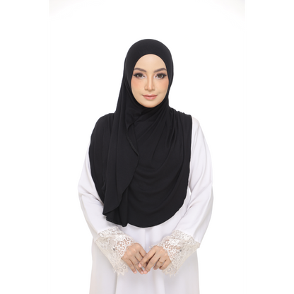 Nurul|Black|Bawal Lazy Selapis|Cotton Jersey