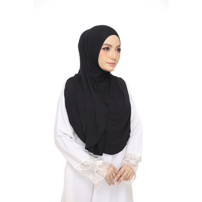 Nurul|Black|Bawal Lazy Selapis|Cotton Jersey