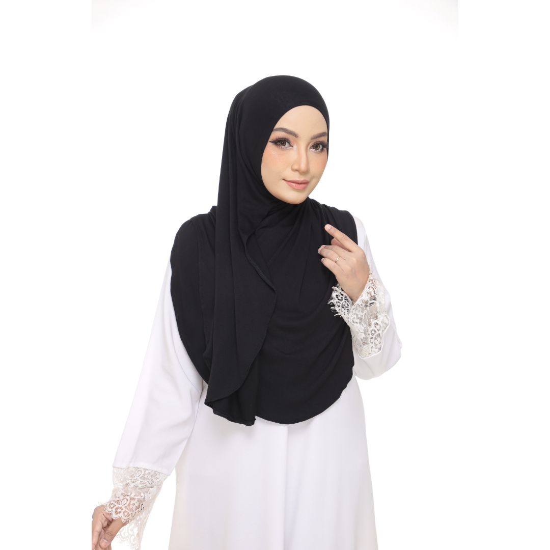 Nurul|Black|Bawal Lazy Selapis|Cotton Jersey